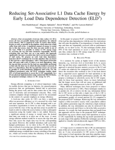 Reducing Set-Associative L1 Data Cache Energy by ) 3