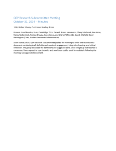 QEP Research Subcommittee Meeting October 31, 2014 – Minutes