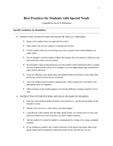 Best Practices for Students with Special Needs 1