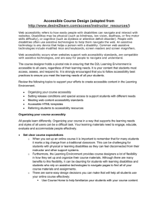 Accessible Course Design (adapted from )