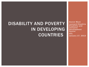 DISABILITY AND POVERTY IN DEVELOPING COUNTRIES Daniel Mont
