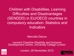 Children with Disabilities, Learning Difficulties and Disadvantages (SENDDD) in EU/OECD countries in