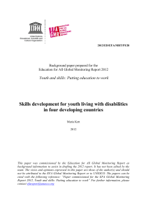 Skills development for youth living with disabilities in four developing countries