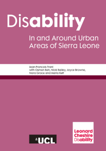 ability In and Around Urban Areas of Sierra Leone Jean-Francois Trani