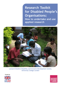 Research Toolkit for Disabled People’s Organisations: How to undertake and use