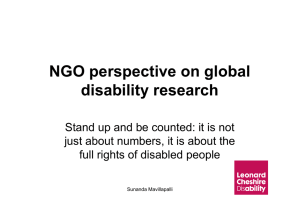 NGO perspective on global disability research