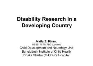 Disability Research in a Developing Country