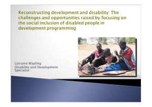 Lorraine Wapling Disability and Development Specialist