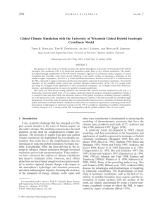 Global Climate Simulation with the University of Wisconsin Global Hybrid... Coordinate Model 2998 T