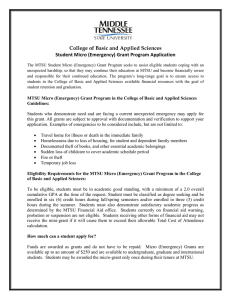 College of Basic and Applied Sciences Student Micro (Emergency) Grant Program Application 