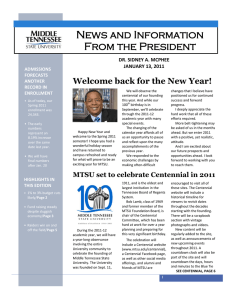 News and Information From the President Welcome back for the New Year!