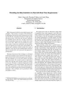 Throttling On-Disk Schedulers to Meet Soft-Real-Time Requirements