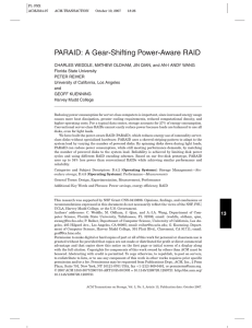 PARAID: A Gear-Shifting Power-Aware RAID