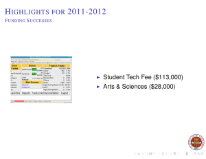 H 2011-2012 IGHLIGHTS FOR Student Tech Fee ($113,000)