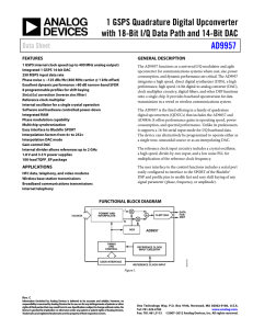 1 GSPS Quadrature Digital Upconverter AD9957 Data Sheet