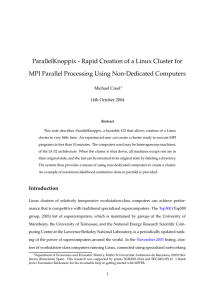 ParallelKnoppix - Rapid Creation of a Linux Cluster for