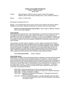 CURRICULUM COMMITTEE MINUTES 6 March 1996 (Wednesday) Misner Room