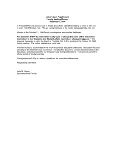 In President Pierce’s absence due to illness, Dean Potts called... in room 103 of McIntyre Hall.  Fifty-six voting members... University of Puget Sound