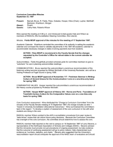 Curriculum Committee Minutes September 23, 1997 Present: