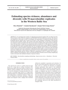 Estimating species richness, abundance and diversity with 70 macrobenthic replicates