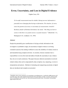 Error, Uncertainty, and Loss in Digital Evidence
