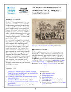 Primary Source Set &amp; Links Guide: Founding Documents T