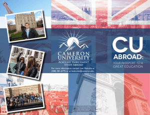 CU ABROAD: GREAT EDUCATION YOUR PASSPORT TO A