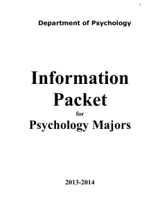 Information Packet  Psychology Majors