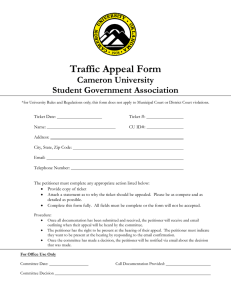 Traffic Appeal Form Cameron University Student Government Association