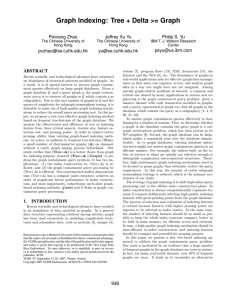 Graph Indexing: Tree + Delta &gt;= Graph Peixiang Zhao Jeffrey Xu Yu