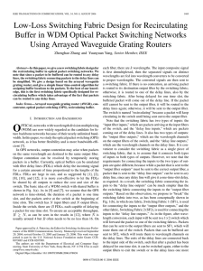 Low-Loss Switching Fabric Design for Recirculating Using Arrayed Waveguide Grating Routers