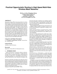 Practical Opportunistic Routing in High-Speed Multi-Rate Wireless Mesh Networks