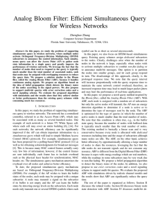 Analog Bloom Filter: Efficient Simultaneous Query for Wireless Networks Zhenghao Zhang