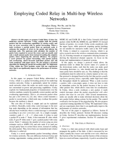 Employing Coded Relay in Multi-hop Wireless Networks