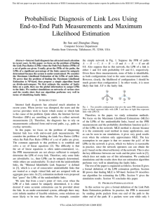 Probabilistic Diagnosis of Link Loss Using End-to-End Path Measurements and Maximum