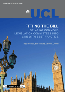 FiTTing The BiLL BRinging CoMMons LegisLaTion CoMMiTTees inTo Line WiTh BesT PRaCTiCe