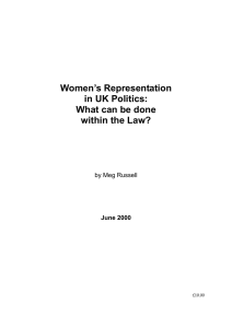 Women’s Representation in UK Politics: What can be done