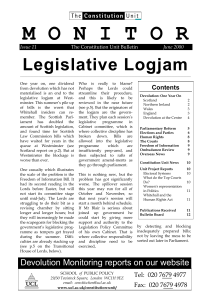 M O N I T O R Legislative Logjam