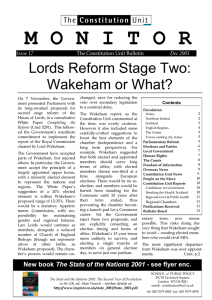 M O N I T O R Lords Reform Stage Two: