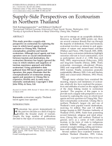 Supply-Side Perspectives on Ecotourism in Northern Thailand