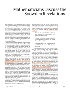 Mathematicians Discuss the Snowden Revelations