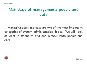 Mainstays of management: people and data
