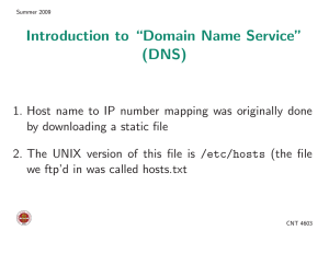 Introduction to “Domain Name Service” (DNS)