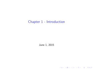 Chapter 1 - Introduction June 1, 2015