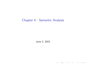 Chapter 4 - Semantic Analysis June 2, 2015