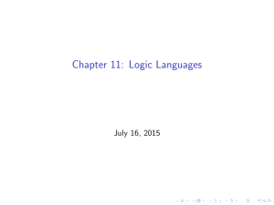 Chapter 11: Logic Languages July 16, 2015