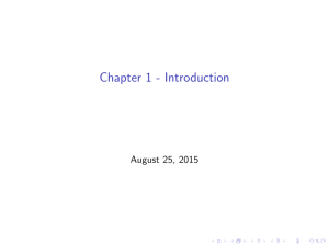 Chapter 1 - Introduction August 25, 2015