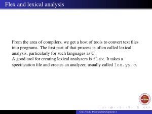 Flex and lexical analysis