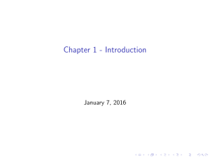 Chapter 1 - Introduction January 7, 2016