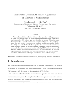 Bandwidth Optimal All-reduce Algorithms for Clusters of Workstations